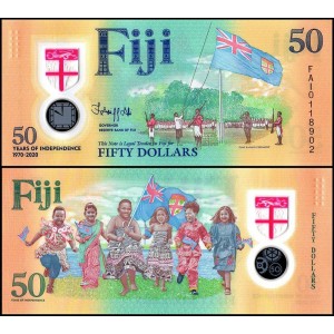 FİJİ 50 DOLAR 2020 POLYMER, P#121, HATIRA KURTULUŞUN 50. YILI, ÇİL, ESKİ YABANCI KAĞIT PARA