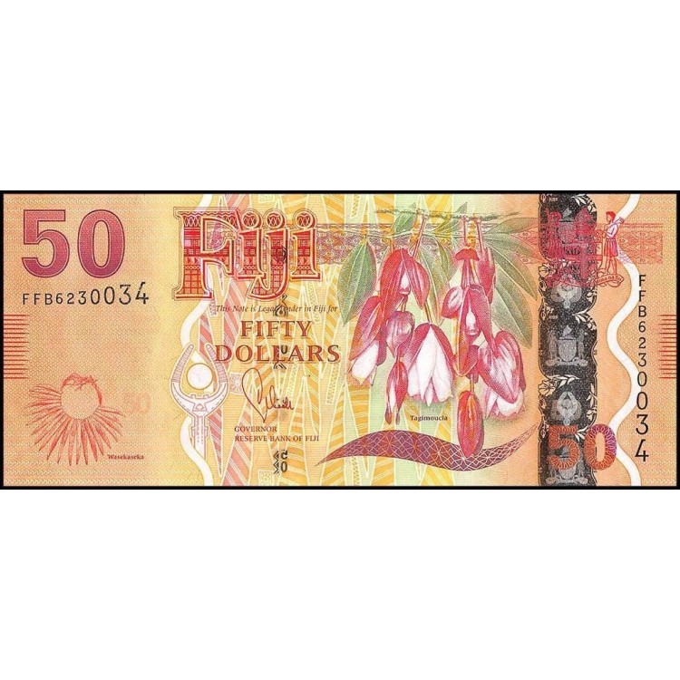 FİJİ 50 DOLAR 2012, P#118, ÇİL, ESKİ YABANCI KAĞIT PARA