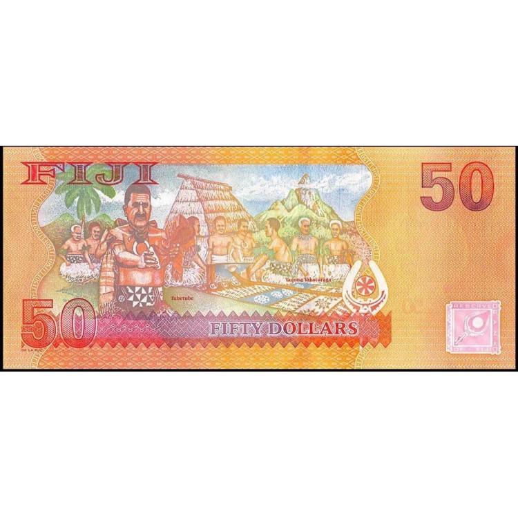 FİJİ 50 DOLAR 2012, P#118, ÇİL, ESKİ YABANCI KAĞIT PARA