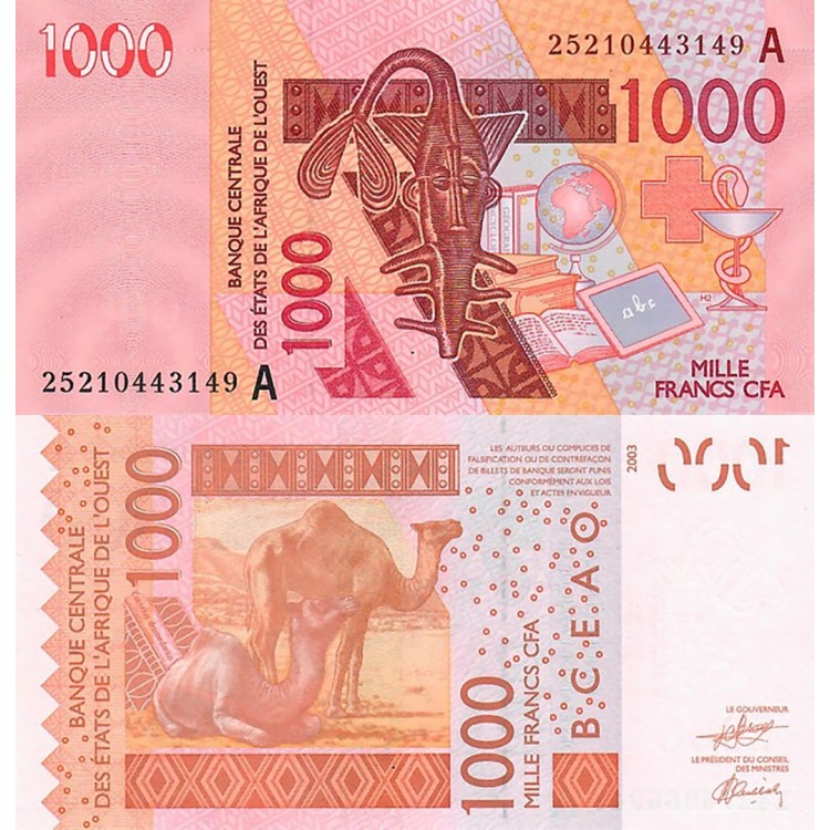 FİLDİŞİ SAHİLİ (BATI AFRİKA DEVLETLERİ) 1000 FRANC 2025 P#115Ay, ÇİL, ESKİ YABANCI KAĞIT PARA