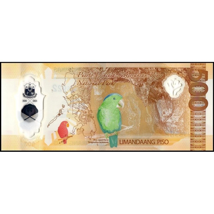 FİLİPİNLER 500 PİSO 2024 POLYMER, P#240, ÇİL, ESKİ YABANCI KAĞIT PARA