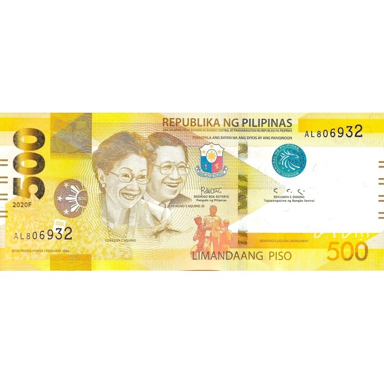 Filipinler 500 Piso 2020 P#227 çil eski yabancı kağıt para