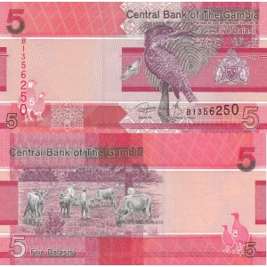 GAMBİA 5 DALASİS 2019, P#37, ÇİL, ESKİ YABANCI KAĞIT PARA