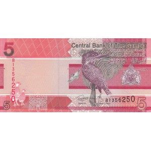 GAMBİA 5 DALASİS 2019, P#37, ÇİL, ESKİ YABANCI KAĞIT PARA