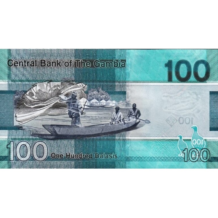 GAMBİA 100 DALASIS 2023, P#41c, ÇİL, ESKİ YABANCI KAĞIT PARA