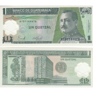 GUATEMALA 1 QUETZAL 2006 POLYMER, P#109, ÇİL, ESKİ YABANCI KAĞIT PARA