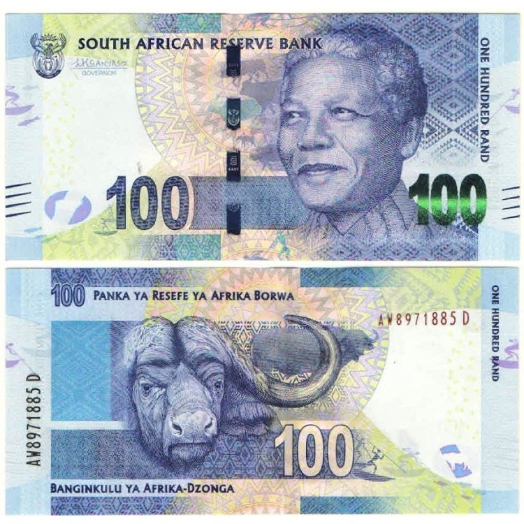 Güney Afrika 100 Rand 2016 banknot Güney Afrika 100 Rand 2016 P#141b ÇİL/UNC banknot