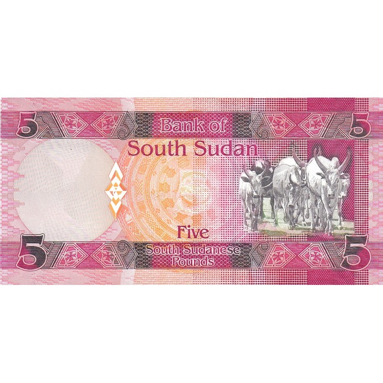 GÜNEY SUDAN 5 POUND 2015, P#11, ÇİL, ESKİ YABANCI KAĞIT PARA GÜNEY SUDAN 5 POUND 2015, P#11, ÇİL, ESKİ YABANCI KAĞIT PARA