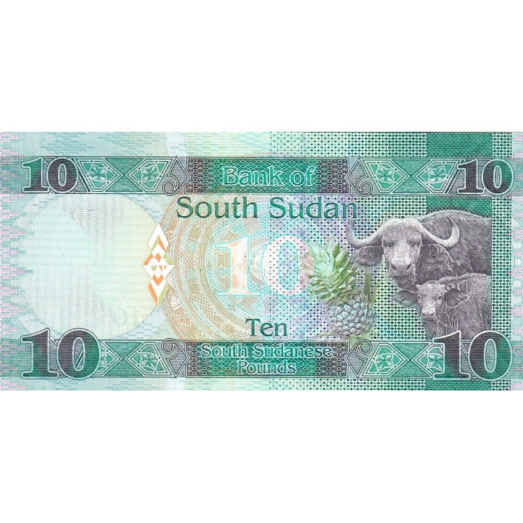 Güney Sudan 10 Pound 2016 P#12b ÇİL UNC kağıt banknot