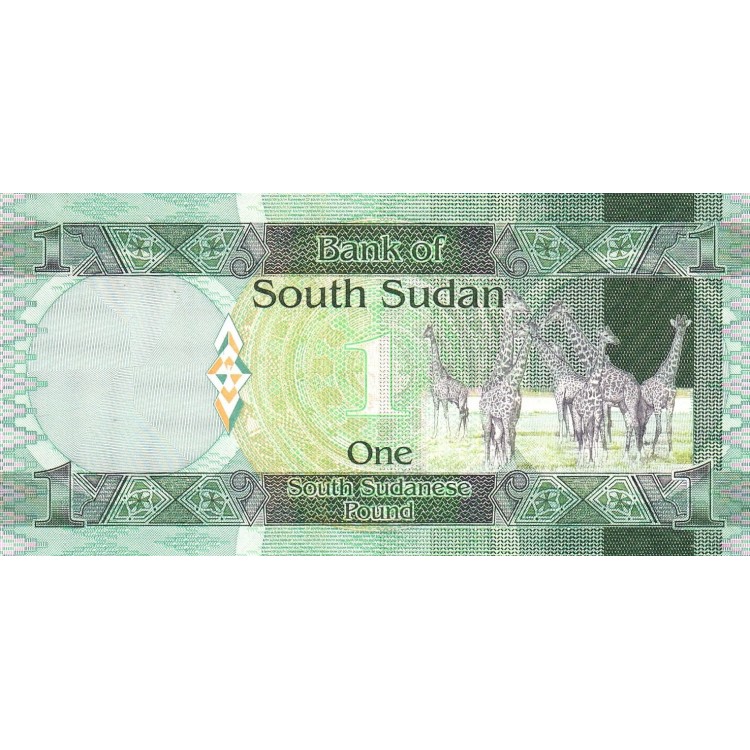 Güney Sudan 1 Pound 2011 P#5 ÇİL UNC kağıt banknot
