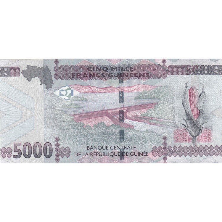 GİNE 5000 FRANK 2015, P#49, ÇİL, ESKİ YABANCI KAĞIT PARA GİNE 5000 FRANK 2015, P#49, ÇİL, ESKİ YABANCI KAĞIT PARA