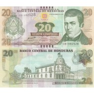 HONDURAS 20 LEMPİRA 2016, P#100, ÇİL, ESKİ YABANCI KAĞIT PARA