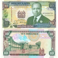 Kenya 10 Shilings 1989 P#24a ÇİL/UNC Kağıt Para