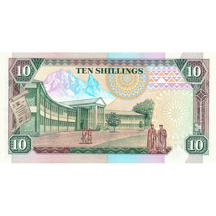 Kenya 10 Shillings 1989 P#24a ÇİL UNC kağıt banknot