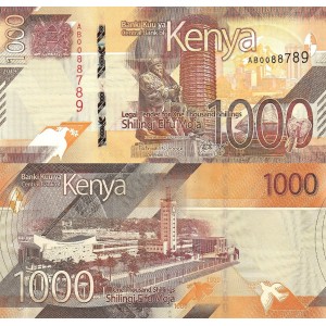 Kenya 1000 Shillings 2019 P#56a ÇİL/UNC Kağıt Para