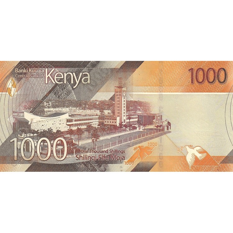 Kenya 1.000 Shillings 2019 P#56a Banknot Kenya 1.000 Shillings 2019 P#56a ÇİL UNC kağıt banknot
