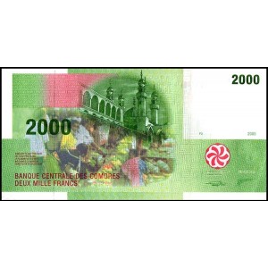 KOMORLAR (COMOROS-COMORES) 2000 FRANC 2005, P#17c, ÇİL, ESKİ YABANCI KAĞIT PARA