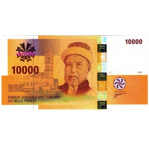 KOMORLAR (COMOROS-COMORES) 10000 FRANC 2025 (2026), P#19d, ÇİL ESKİ YABANCI KAĞIT PARA