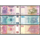 KONGO 50-100-200 FRANC 2022, 3 LÜ SET, YABANCI KAĞIT PARA "ÇİL"