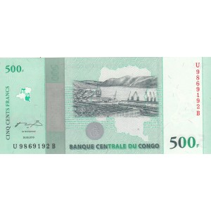 KONGO 500 FRANK 2010 HATIRA, P#100, ÇİL, ESKİ YABANCI KAĞIT PARA