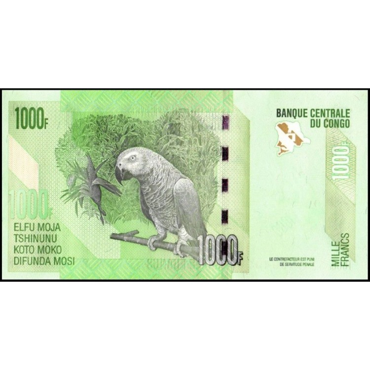 KONGO 1000 FRANK 2022, P#101d, ÇİL, ESKİ YABANCI KAĞIT PARA