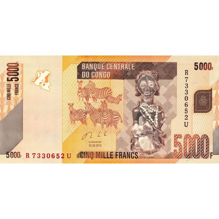 Kongo 5000 Frank 2013 P#102b banknot