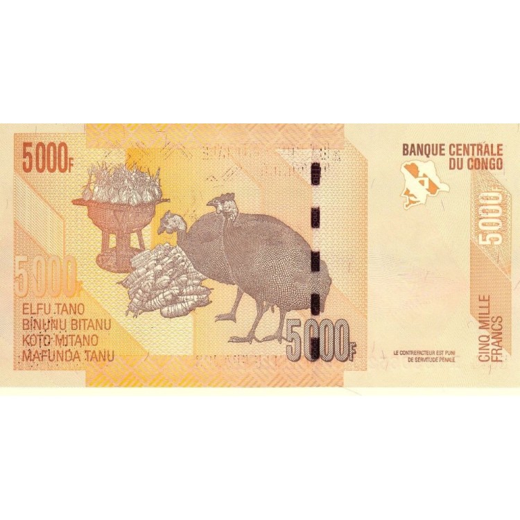 Kongo 5000 Frank 2013 P#102b banknot