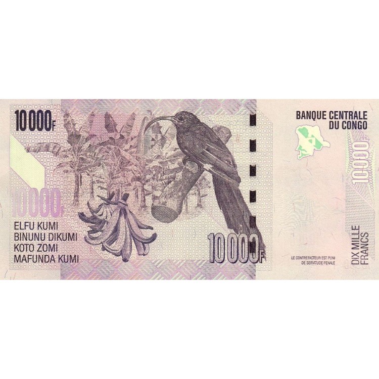 Kongo 10000 Frank 2022 P#103d banknot