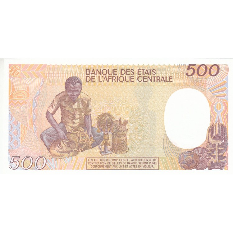 KONGO 500 FRANK 1990, P#8c, ÇİL, ESKİ YABANCI KAĞIT PARA