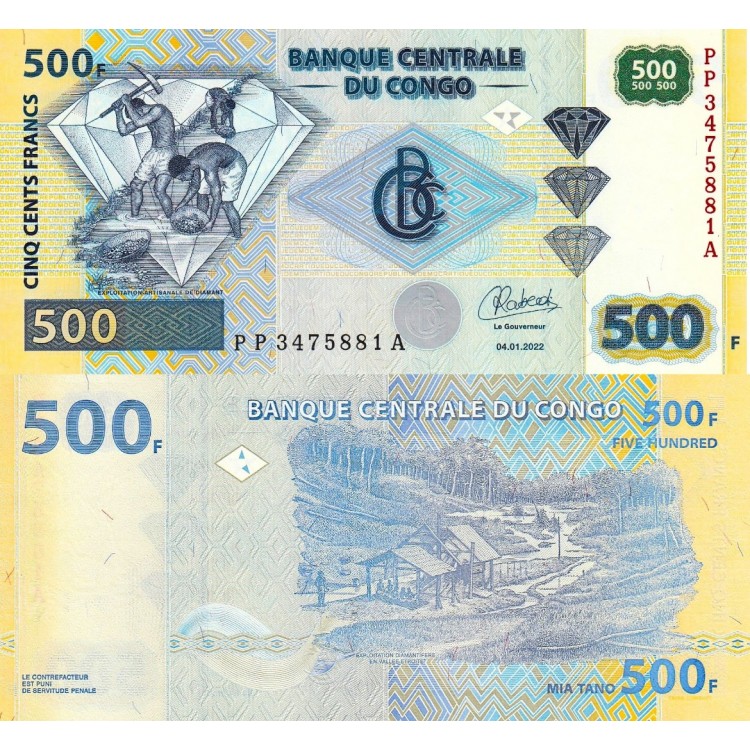 Kongo 500 Frank 2022 P#96d banknot