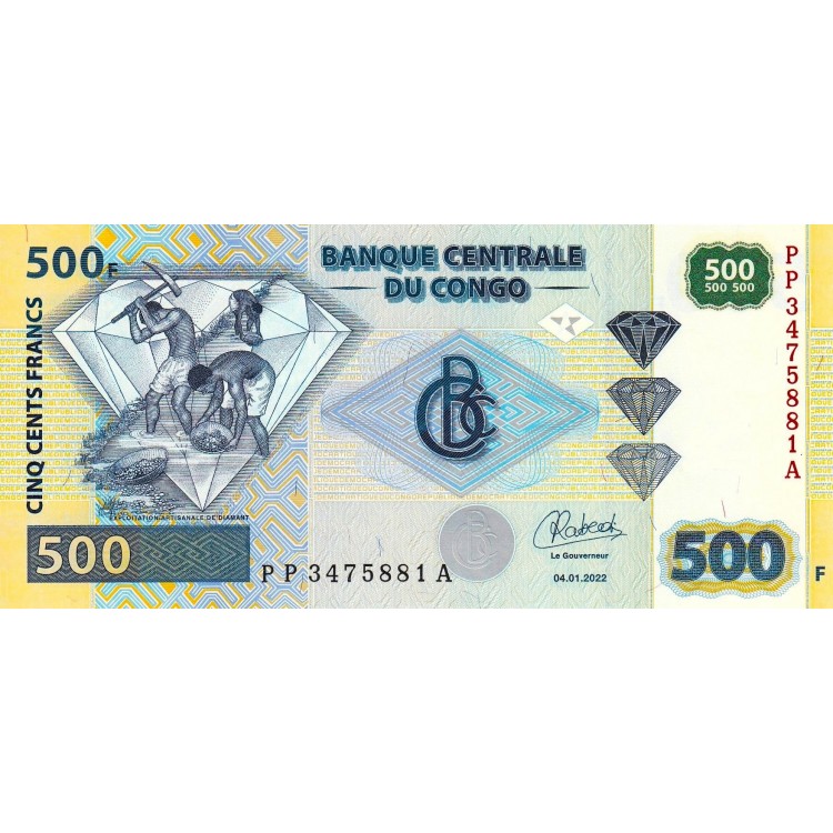 Kongo 500 Frank 2022 P#96d banknot