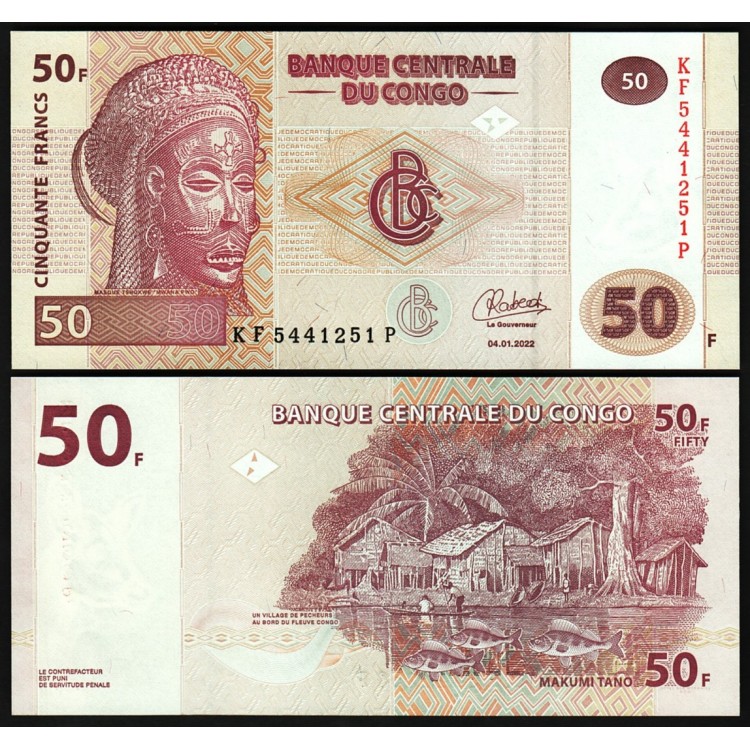 KONGO 50-100-200-500 FRANC 2022, 4 LÜ SET, YABANCI KAĞIT PARA "ÇİL"