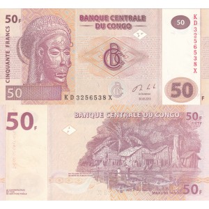 KONGO 50 FRANK 2013, P#97A(2), ÇİL, ESKİ YABANCI KAĞIT PARA