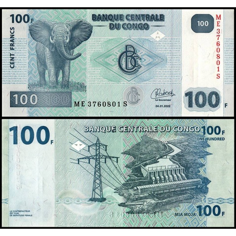 KONGO 50-100-200-500 FRANC 2022, 4 LÜ SET, YABANCI KAĞIT PARA "ÇİL"