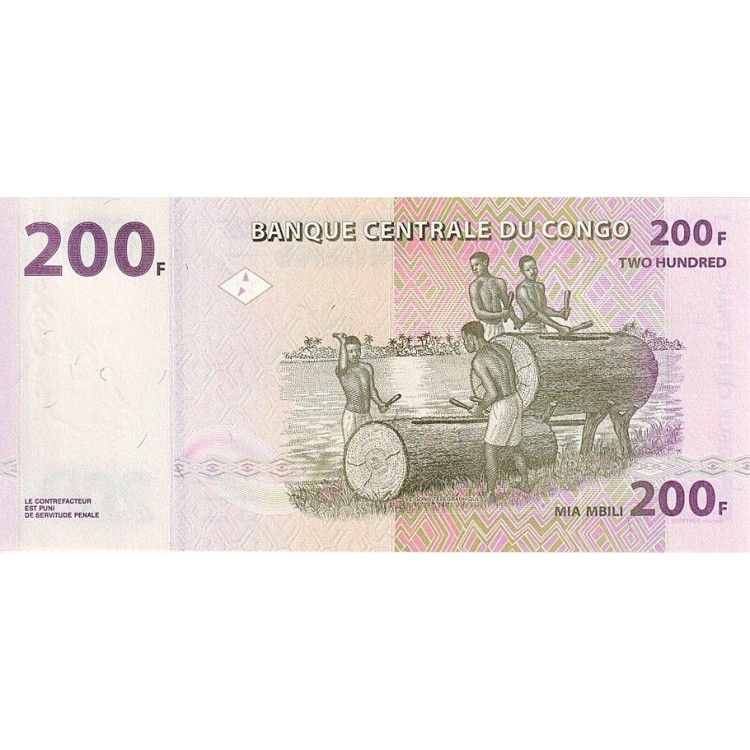 KONGO 200 FRANK 2022, P#99B, ÇİL, ESKİ YABANCI KAĞIT PARA