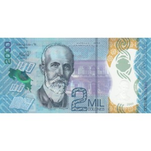 KOSTA RİKA 2000 COLONES 2018 POLYMER, P#281, ÇİL, ESKİ YABANCI KAĞIT PARA