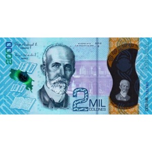 KOSTA RİKA 2000 COLONES 2022 POLYMER, P#281b, ÇİL, ESKİ YABANCI KAĞIT PARA