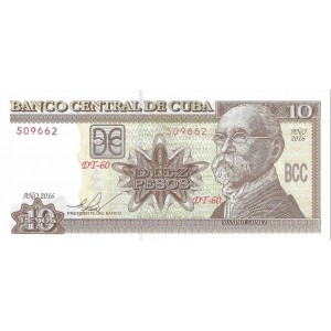 KÜBA 10 PESO 2016, P#117, ÇİL, ESKİ YABANCI KAĞIT PARA