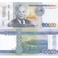 LAOS 10000 KİP 2020, P#41B, ÇİL, ESKİ YABANCI KAĞIT PARA