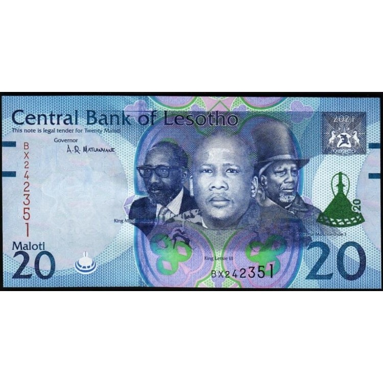 LESOTHO 20 MALOTİ 2021, P-27, ÇİL, ESKİ YABANCI KAĞIT PARA LESOTHO 20 MALOTİ 2021, P-27, ÇİL, ESKİ YABANCI KAĞIT PARA