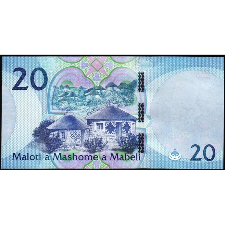 LESOTHO 20 MALOTİ 2021, P-27, ÇİL, ESKİ YABANCI KAĞIT PARA LESOTHO 20 MALOTİ 2021, P-27, ÇİL, ESKİ YABANCI KAĞIT PARA