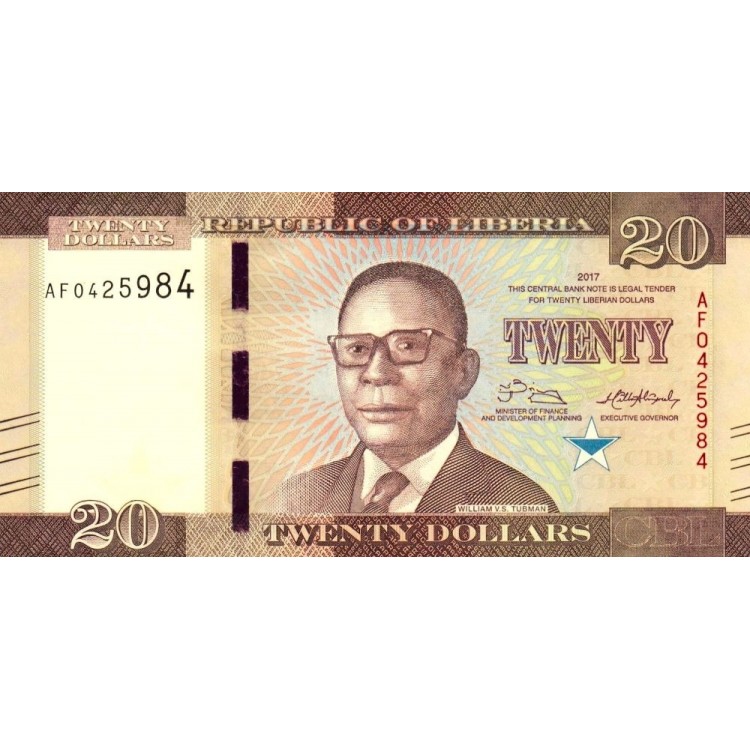 Liberia 20 Dolar 2017 P#33b banknot