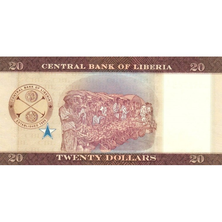 Liberia 20 Dolar 2017 P#33b banknot