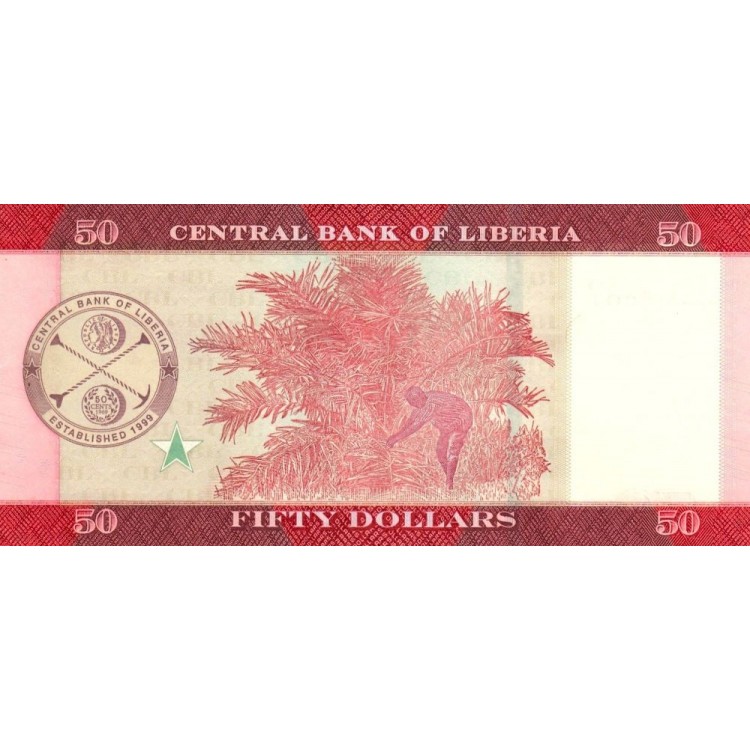 Liberia 50 Dolar 2016 P#34a banknot