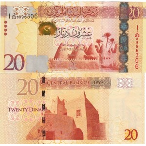 Libya 20 Dinar 2013 P#79 ÇİL/UNC Kağıt Para