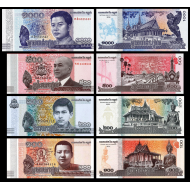 KAMBOÇYA 100-200-500-1000 RİELS, 2014-2022 4 LÜ SET, YABANCI KAĞIT PARA "ÇİL"