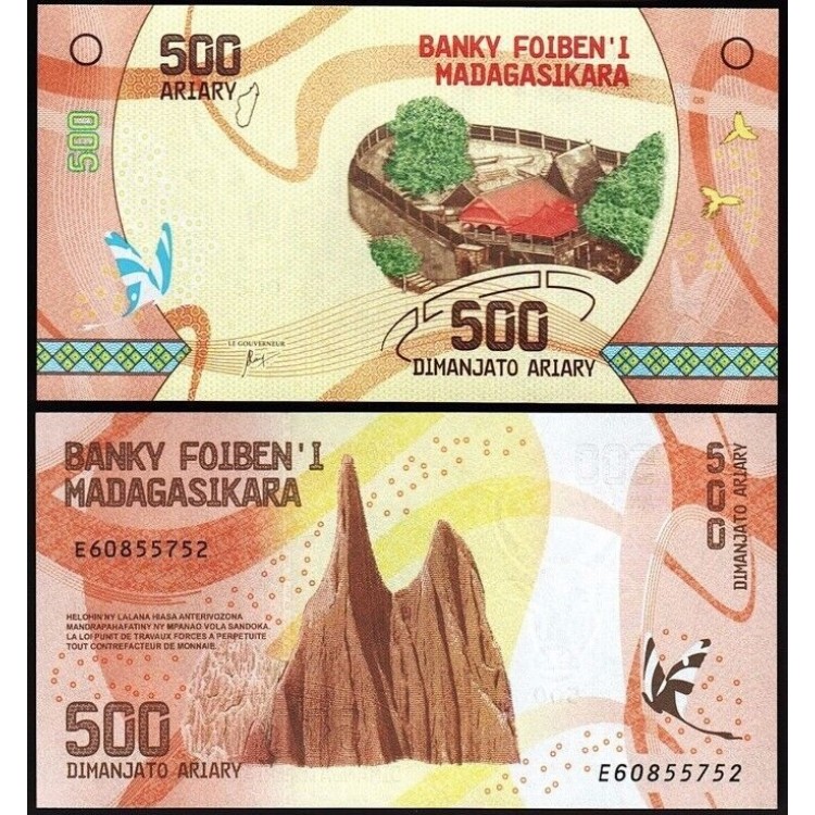 MADAGASKAR 100-200-500 FRANCS 2017, 3 LÜ SET, YABANCI KAĞIT PARA "ÇİL"