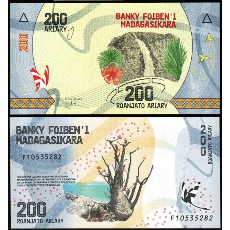 MADAGASKAR 100-200-500 FRANCS 2017, 3 LÜ SET, YABANCI KAĞIT PARA "ÇİL"