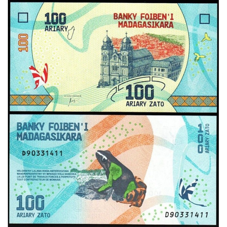 MADAGASKAR 100-200-500 FRANCS 2017, 3 LÜ SET, YABANCI KAĞIT PARA "ÇİL"