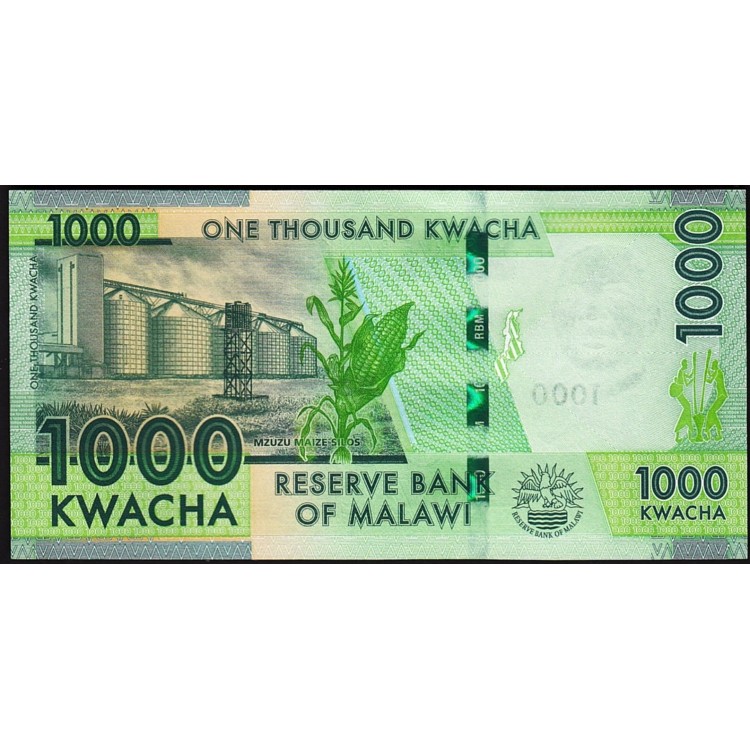Malavi 1000 Kwacha 2024 P#67g ÇİL/UNC kağıt para